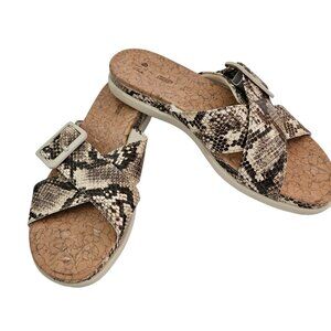Cloud Steppers By Clarks Woman Size 10 Style "June Shell" Snake Skin Print Slide